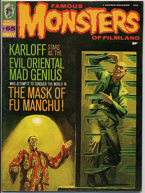 FAMOUS MONSTERS OF FILMLAND magazine side cover Issue 65 May 1970