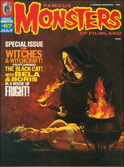 FAMOUS MONSTERS OF FILMLAND magazine side cover Issue 67 July 1970