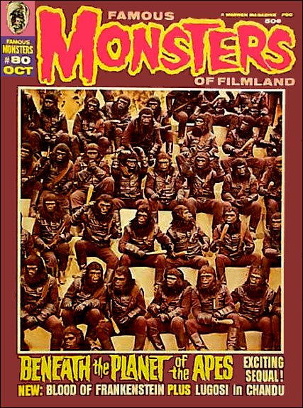 FAMOUS MONSTERS OF FILMLAND magazine side cover Issue 80 October 1970