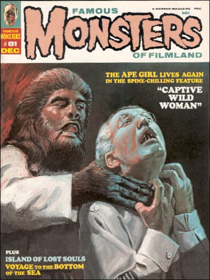 FAMOUS MONSTERS OF FILMLAND magazine side cover Issue 81 December 1970
