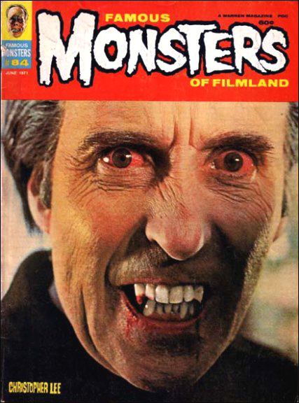 FAMOUS MONSTERS OF FILMLAND magazine side cover Issue 84  1971