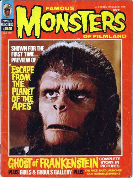 FAMOUS MONSTERS OF FILMLAND magazine side cover Issue 85  1971