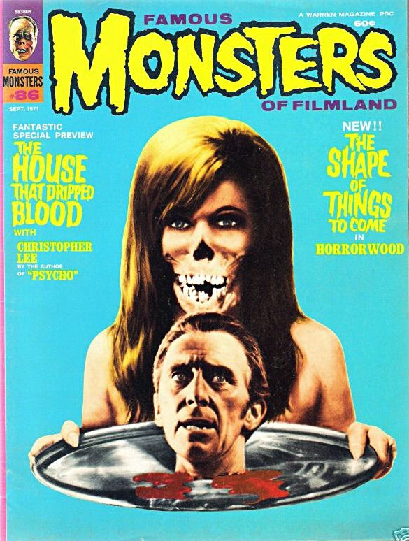 FAMOUS MONSTERS OF FILMLAND magazine side cover Issue 86  1971