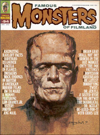 FAMOUS MONSTERS OF FILMLAND magazine side cover Issue 94  1972