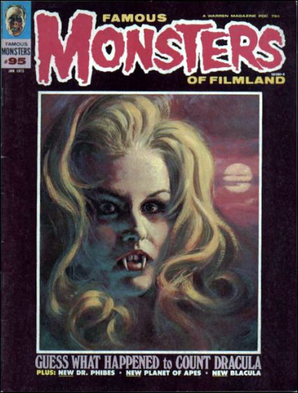 FAMOUS MONSTERS OF FILMLAND magazine side cover Issue 95  1973