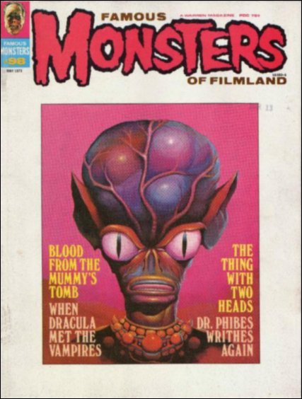 FAMOUS MONSTERS OF FILMLAND magazine side cover Issue 98  1973
