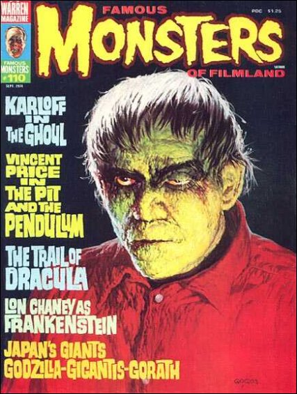 FAMOUS MONSTERS OF FILMLAND magazine side cover Issue 110  1974