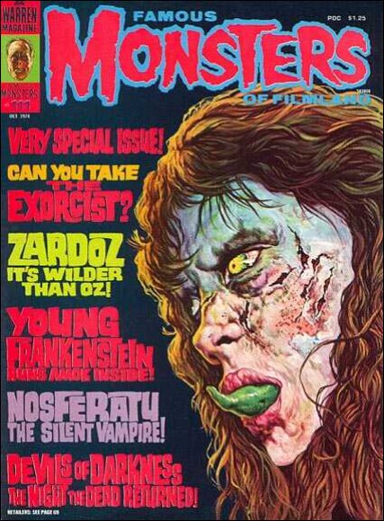FAMOUS MONSTERS OF FILMLAND magazine side cover Issue 111  1974