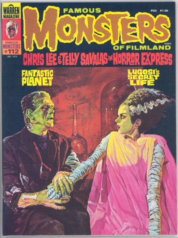 FAMOUS MONSTERS OF FILMLAND magazine side cover Issue 112  1974
