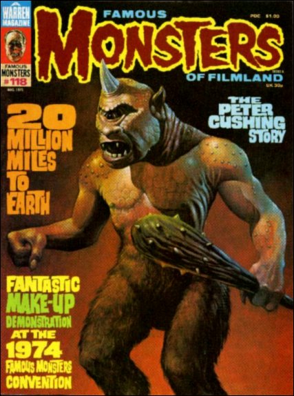 FAMOUS MONSTERS OF FILMLAND magazine side cover Issue 118  1975