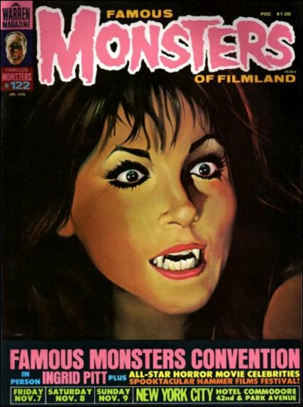 FAMOUS MONSTERS OF FILMLAND magazine side cover Issue 122  1976