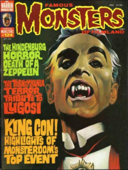 FAMOUS MONSTERS OF FILMLAND magazine side cover Issue 124  1976