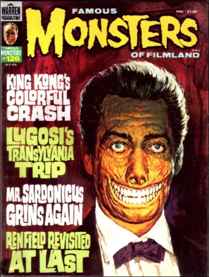 FAMOUS MONSTERS OF FILMLAND magazine side cover Issue 126  1976