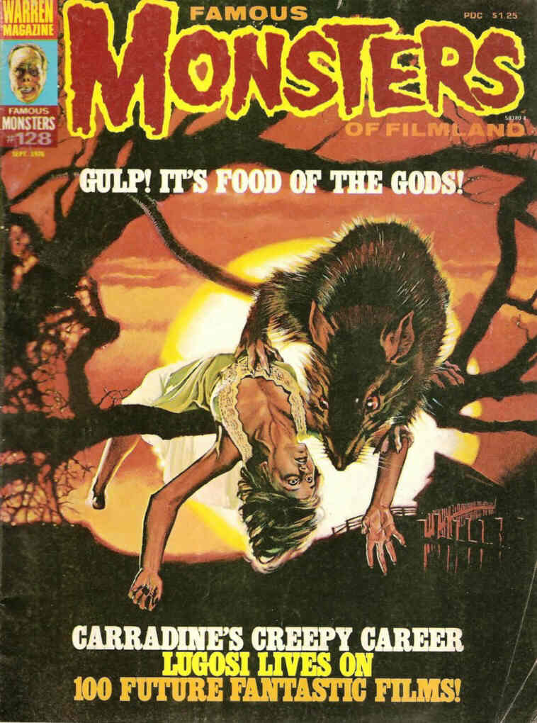 FAMOUS MONSTERS OF FILMLAND magazine side cover Issue 128 September 1976
