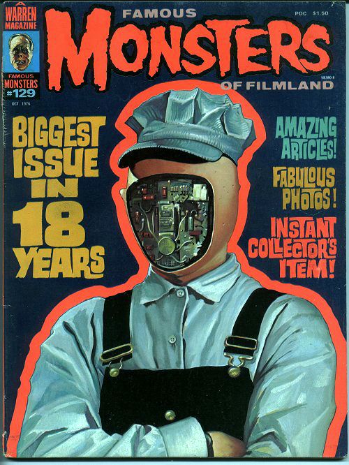 FAMOUS MONSTERS OF FILMLAND magazine side cover Issue 129  1976