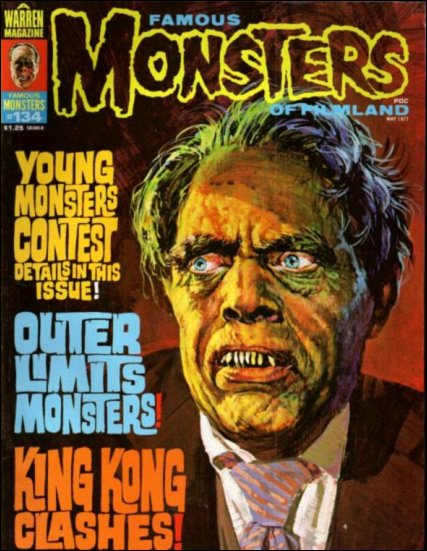 FAMOUS MONSTERS OF FILMLAND magazine side cover Issue 134  1977