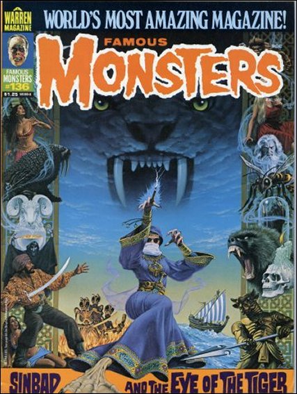 FAMOUS MONSTERS OF FILMLAND magazine side cover Issue 136  1977