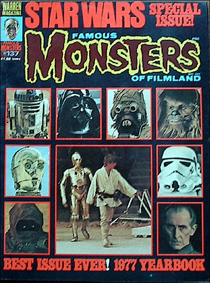 FAMOUS MONSTERS OF FILMLAND magazine side cover Issue 137  1977
