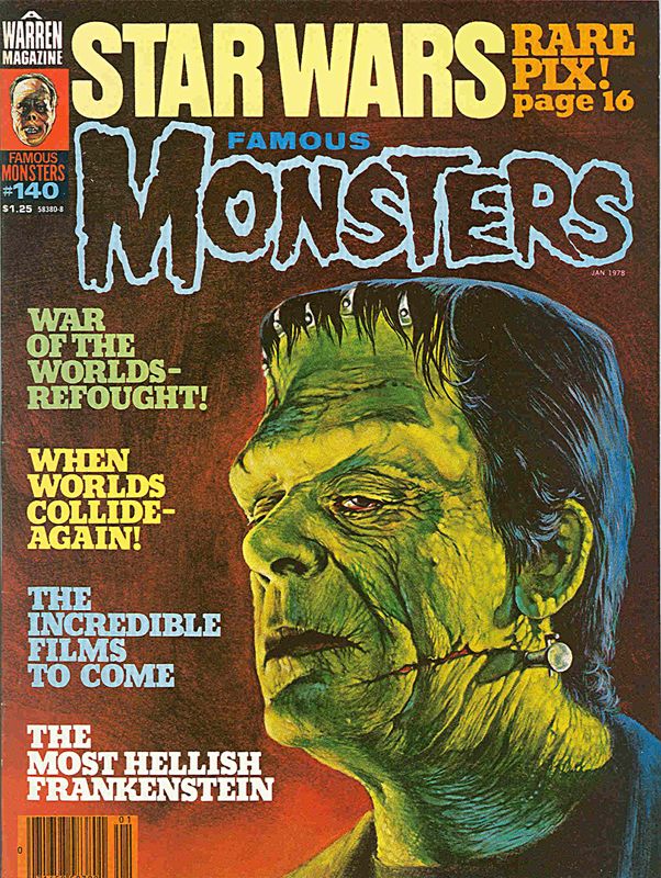 FAMOUS MONSTERS OF FILMLAND magazine side cover Issue 140 January 1978
