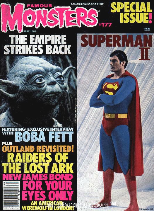 FAMOUS MONSTERS OF FILMLAND magazine side cover Issue 177 September 1981