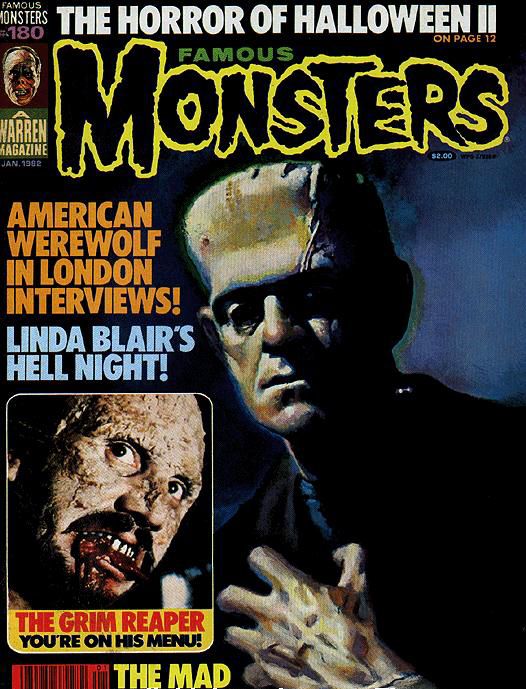 FAMOUS MONSTERS OF FILMLAND magazine side cover Issue 180 January 1982