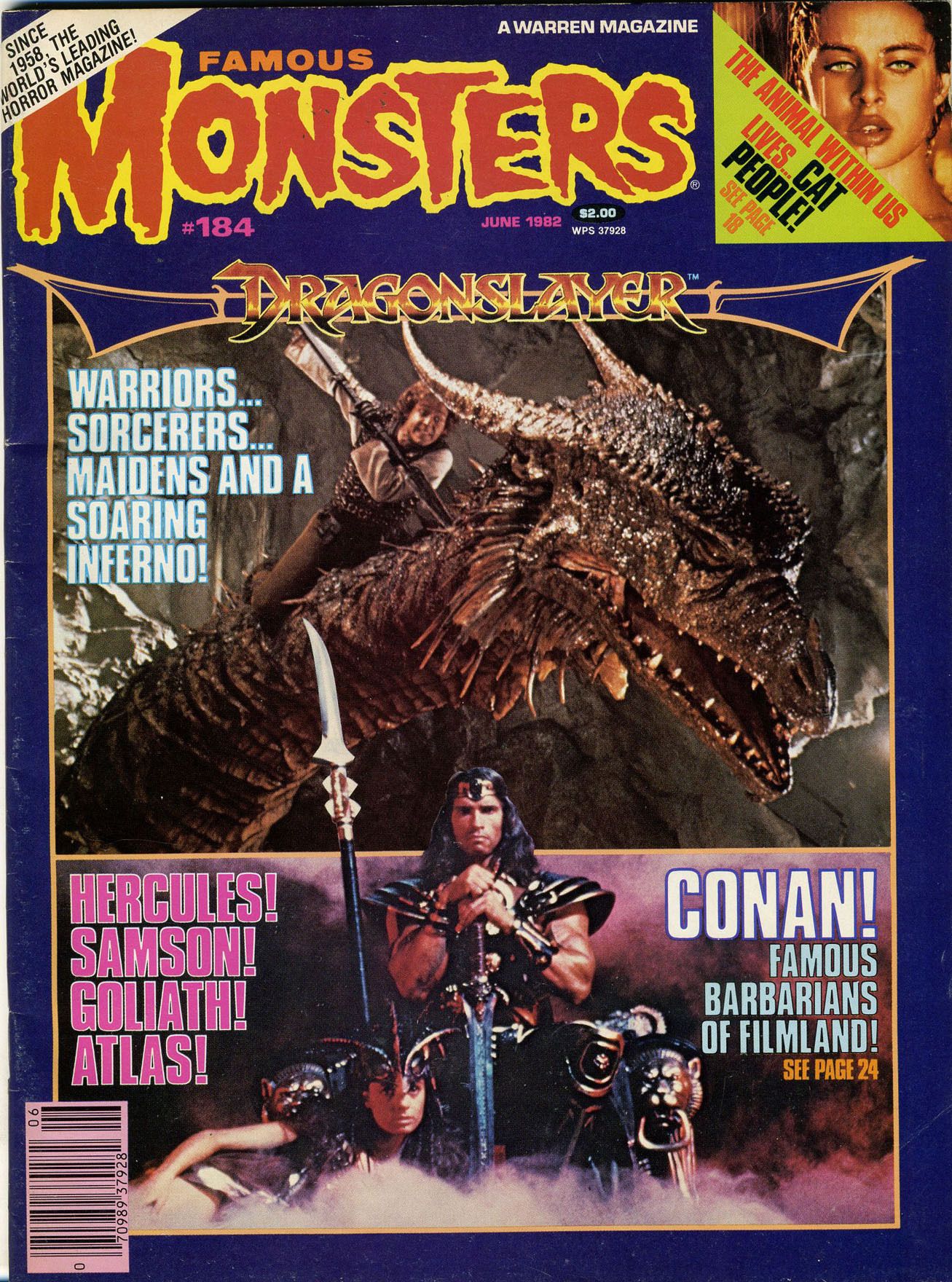 FAMOUS MONSTERS OF FILMLAND magazine side cover Issue 184 June 1982