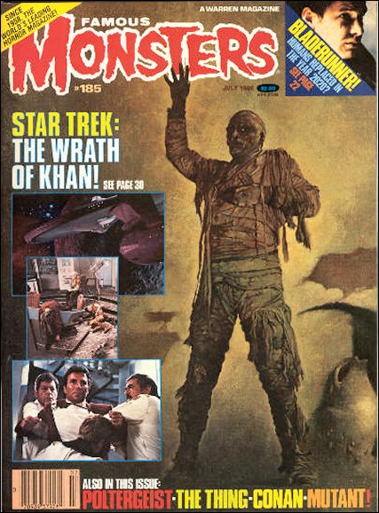FAMOUS MONSTERS OF FILMLAND magazine side cover Issue 185 July 1982