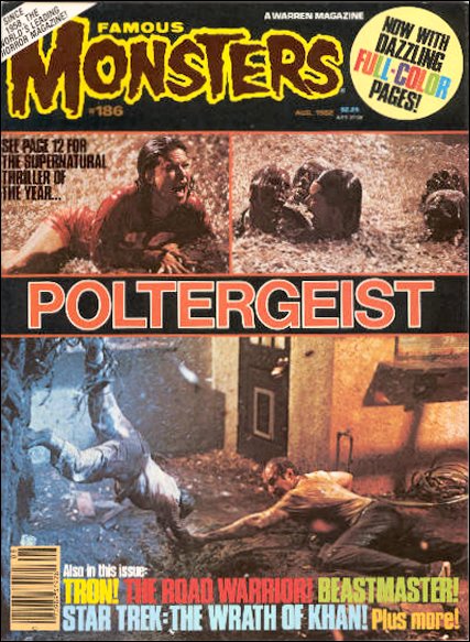 FAMOUS MONSTERS OF FILMLAND magazine side cover Issue 186 August 1982