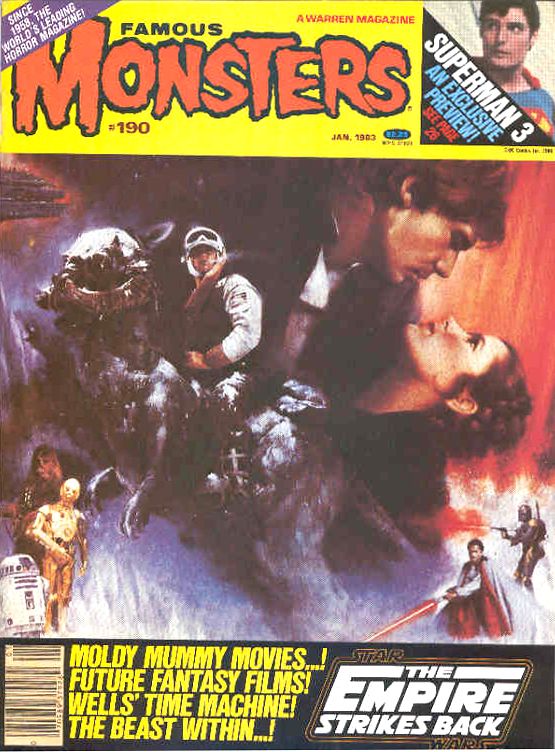 FAMOUS MONSTERS OF FILMLAND magazine side cover Issue 190 January 1983