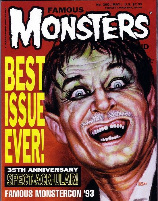 FAMOUS MONSTERS OF FILMLAND magazine side cover Issue 200 May 1993