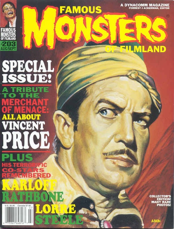 FAMOUS MONSTERS OF FILMLAND magazine side cover Issue 203 August/September 1994