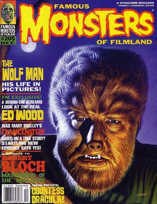 FAMOUS MONSTERS OF FILMLAND magazine side cover Issue 205 December 1994