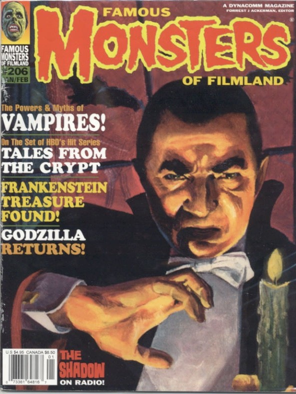 FAMOUS MONSTERS OF FILMLAND magazine side cover Issue 206 January/February 1995
