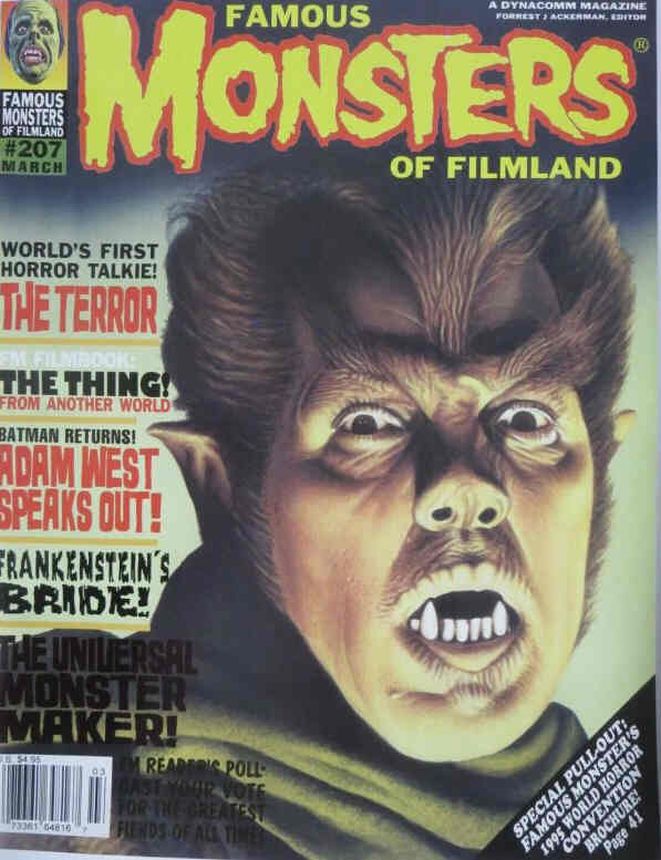 FAMOUS MONSTERS OF FILMLAND magazine side cover Issue 207 March 1995