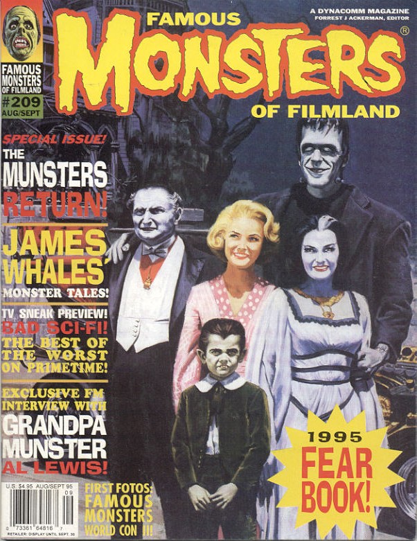 FAMOUS MONSTERS OF FILMLAND magazine side cover Issue 209 August/September 1995