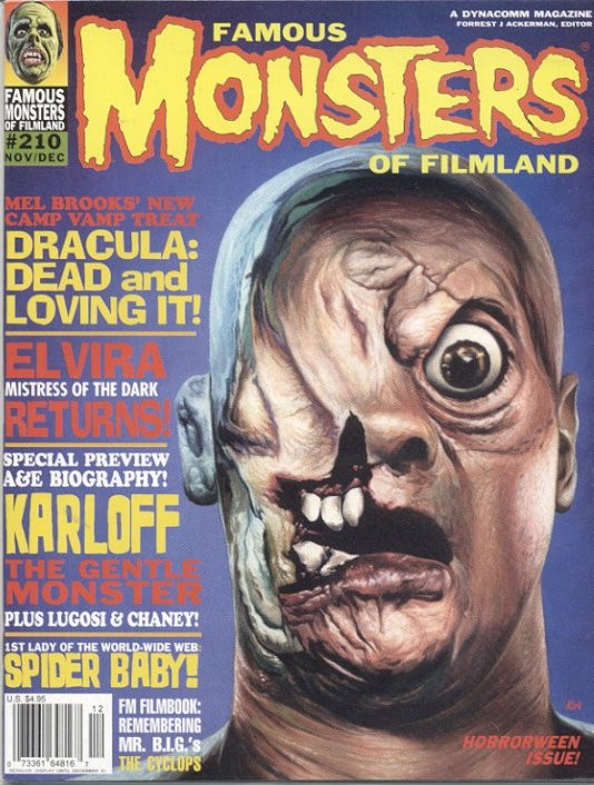 FAMOUS MONSTERS OF FILMLAND magazine side cover Issue 210 November/December 1995