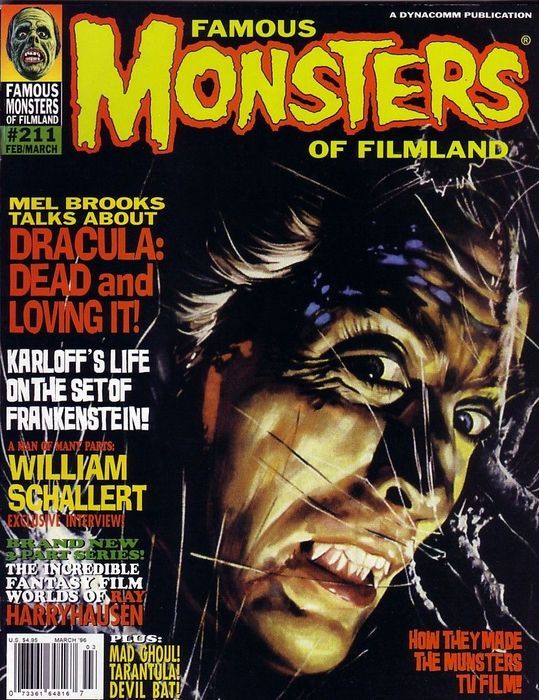FAMOUS MONSTERS OF FILMLAND magazine side cover Issue 211 February/March 1996
