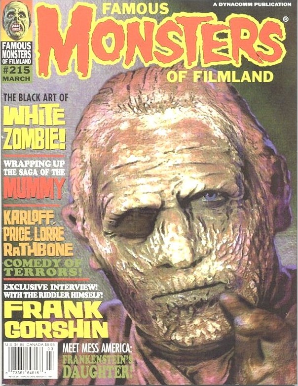 FAMOUS MONSTERS OF FILMLAND magazine side cover Issue 215 March 1997
