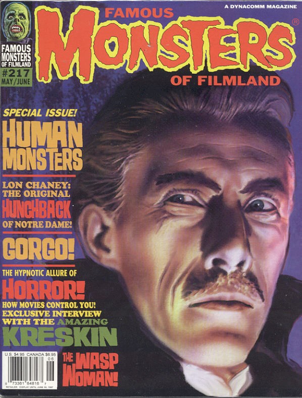 FAMOUS MONSTERS OF FILMLAND magazine side cover Issue 216/217 May/June 1997