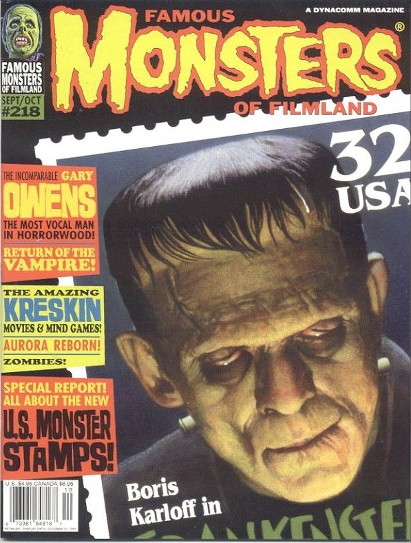 FAMOUS MONSTERS OF FILMLAND magazine side cover Issue 218 September/October 1997