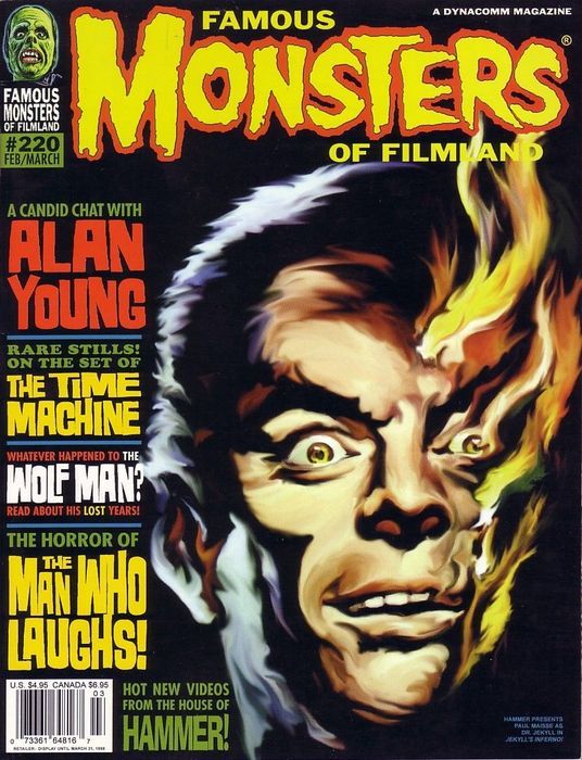 FAMOUS MONSTERS OF FILMLAND magazine side cover Issue 220 February/March 1998