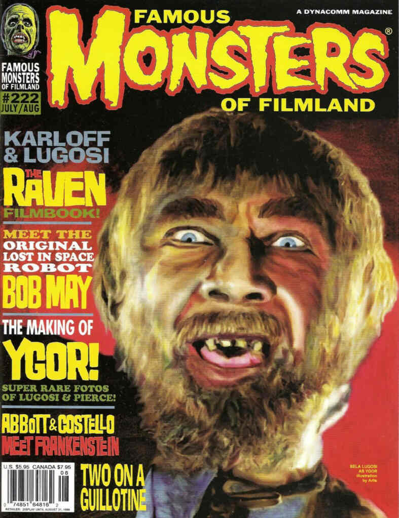 FAMOUS MONSTERS OF FILMLAND magazine side cover Issue 222 July/August 1998