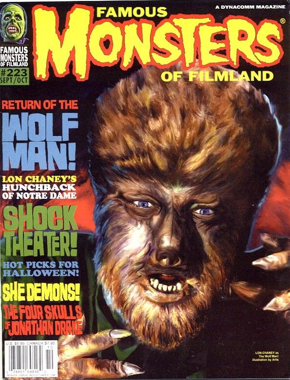 FAMOUS MONSTERS OF FILMLAND magazine side cover Issue 223 September/October 1998