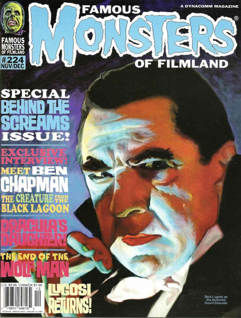 FAMOUS MONSTERS OF FILMLAND magazine side cover Issue 224 November/December 1998