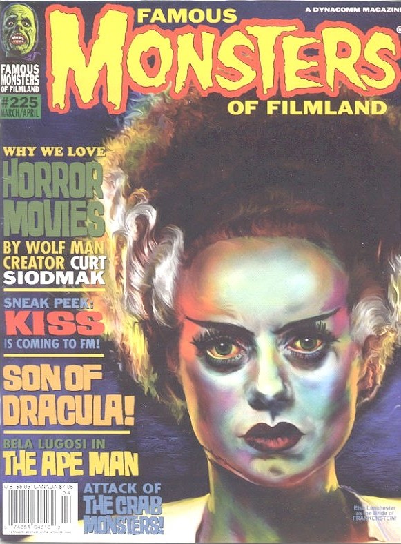 FAMOUS MONSTERS OF FILMLAND magazine side cover Issue 225 March/April 1999