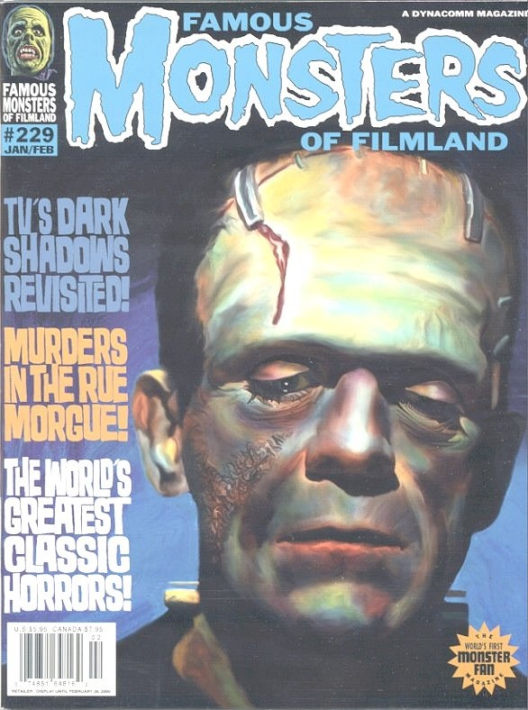 FAMOUS MONSTERS OF FILMLAND magazine side cover Issue 229 January/February 2000