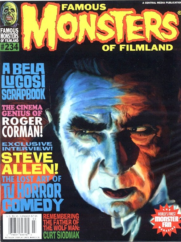 FAMOUS MONSTERS OF FILMLAND magazine side cover Issue 234 February 2001
