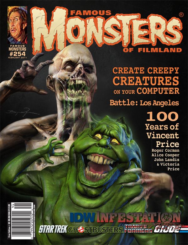 FAMOUS MONSTERS OF FILMLAND magazine side cover Issue 254 February/March/April 2011