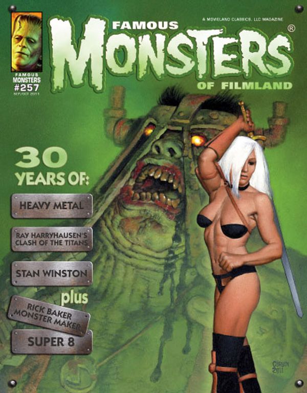 FAMOUS MONSTERS OF FILMLAND magazine side cover Issue 257 September/October 2011