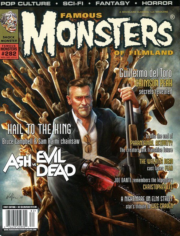 FAMOUS MONSTERS OF FILMLAND magazine side cover Issue 282 November/December 2015